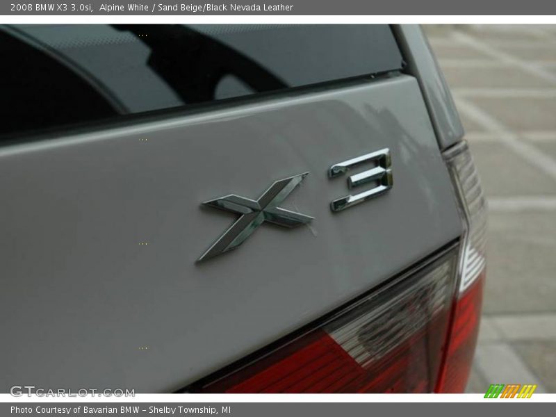 Alpine White / Sand Beige/Black Nevada Leather 2008 BMW X3 3.0si