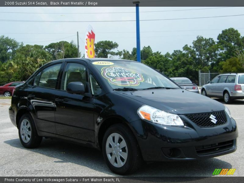 Black Pearl Metallic / Beige 2008 Suzuki SX4 Sedan