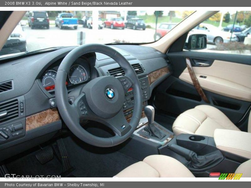 Alpine White / Sand Beige/Black Nevada Leather 2008 BMW X3 3.0si