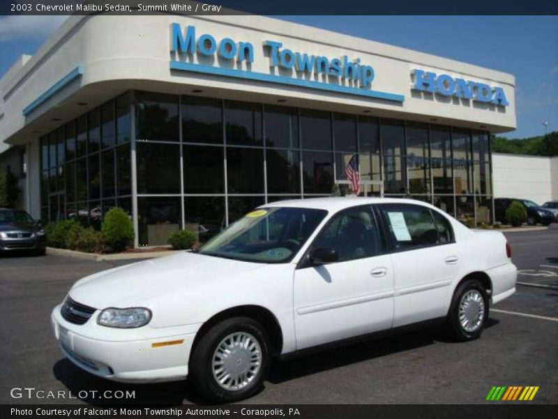 Summit White / Gray 2003 Chevrolet Malibu Sedan