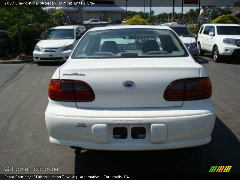Summit White / Gray 2003 Chevrolet Malibu Sedan