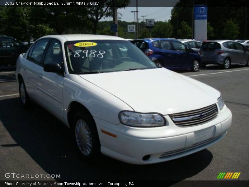 Summit White / Gray 2003 Chevrolet Malibu Sedan