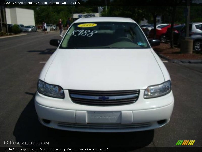 Summit White / Gray 2003 Chevrolet Malibu Sedan