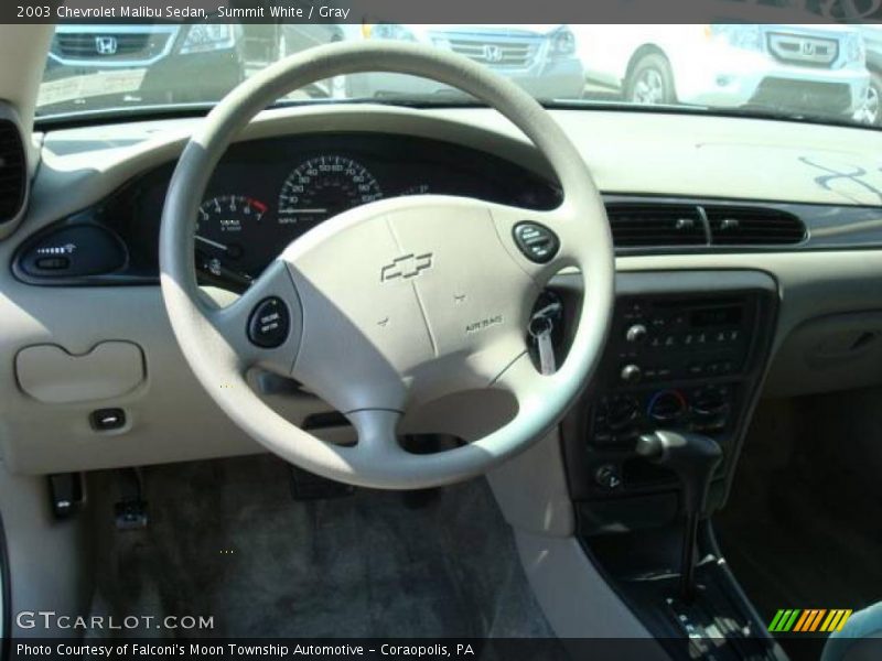 Summit White / Gray 2003 Chevrolet Malibu Sedan