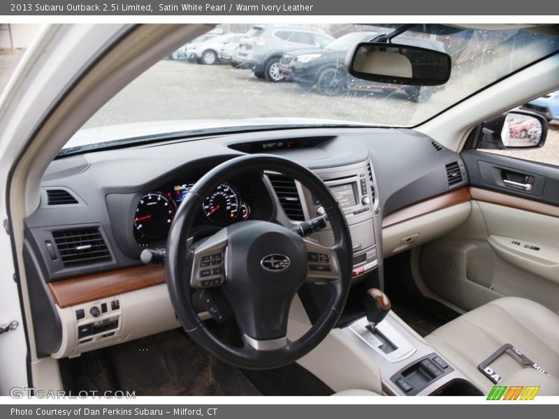 Satin White Pearl / Warm Ivory Leather 2013 Subaru Outback 2.5i Limited