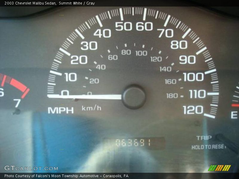 Summit White / Gray 2003 Chevrolet Malibu Sedan