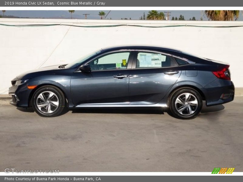 Cosmic Blue Metallic / Gray 2019 Honda Civic LX Sedan