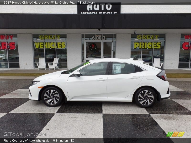 White Orchid Pearl / Black/Ivory 2017 Honda Civic LX Hatchback
