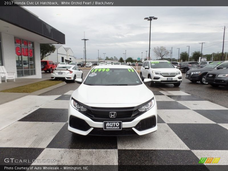 White Orchid Pearl / Black/Ivory 2017 Honda Civic LX Hatchback