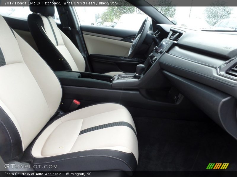 White Orchid Pearl / Black/Ivory 2017 Honda Civic LX Hatchback