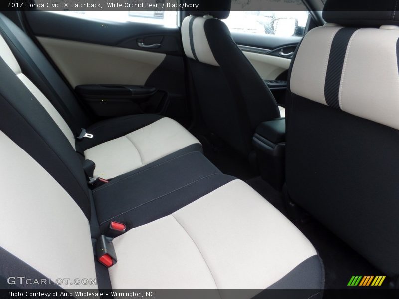 White Orchid Pearl / Black/Ivory 2017 Honda Civic LX Hatchback