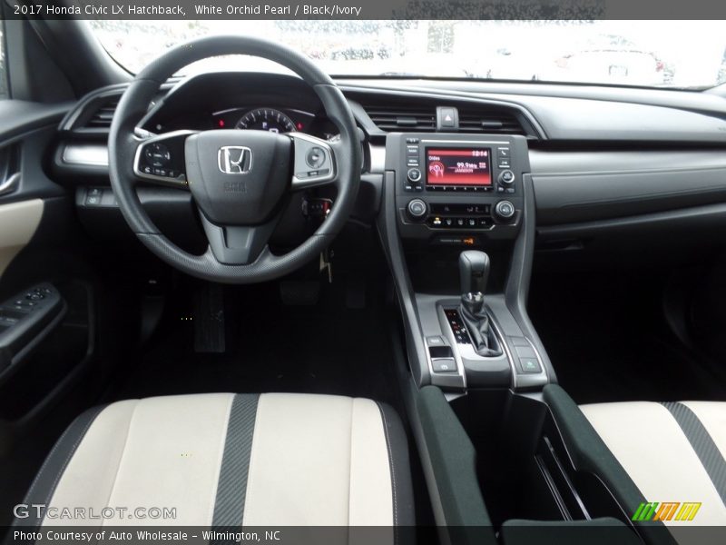 White Orchid Pearl / Black/Ivory 2017 Honda Civic LX Hatchback