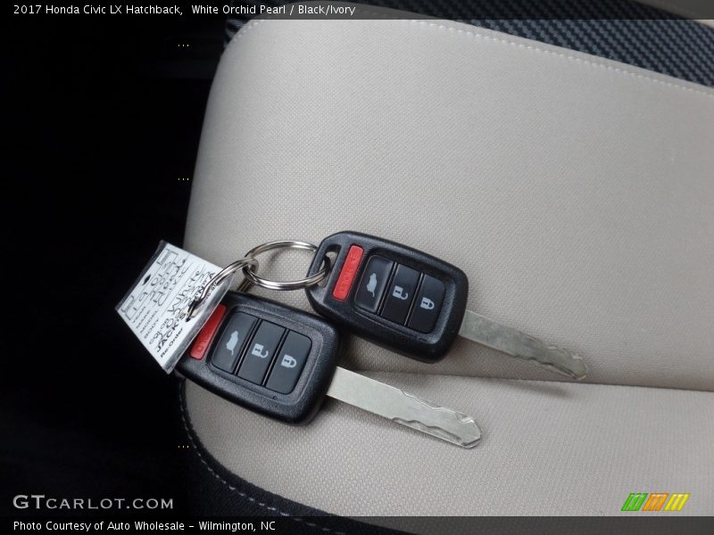 White Orchid Pearl / Black/Ivory 2017 Honda Civic LX Hatchback