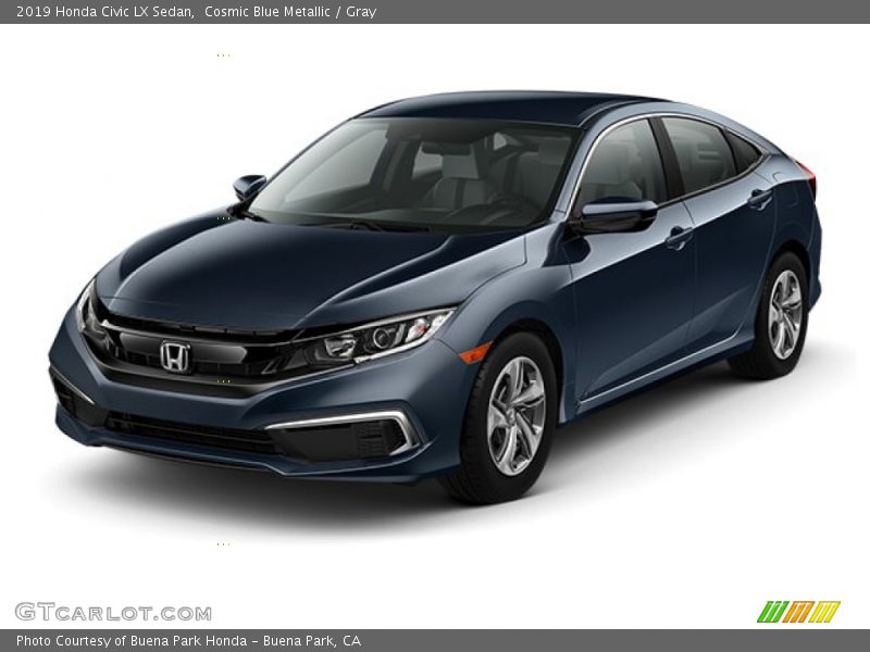 Cosmic Blue Metallic / Gray 2019 Honda Civic LX Sedan