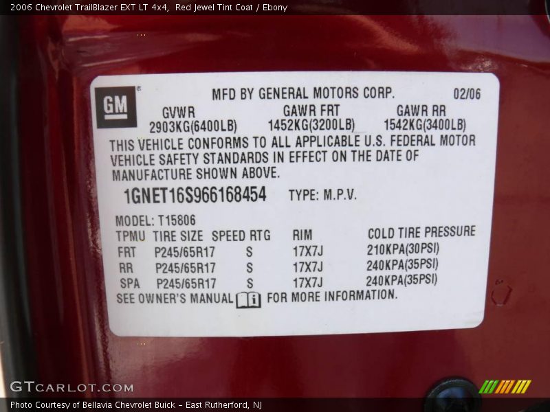 Red Jewel Tint Coat / Ebony 2006 Chevrolet TrailBlazer EXT LT 4x4