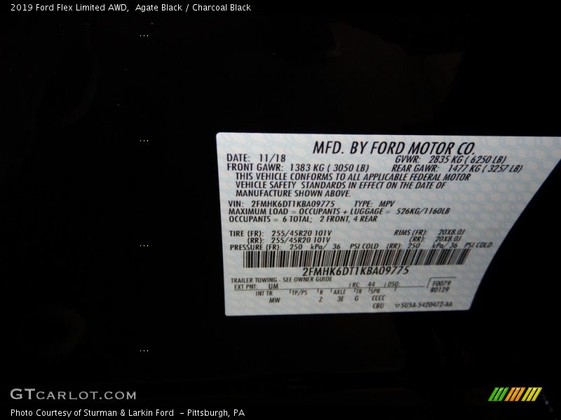 Agate Black / Charcoal Black 2019 Ford Flex Limited AWD