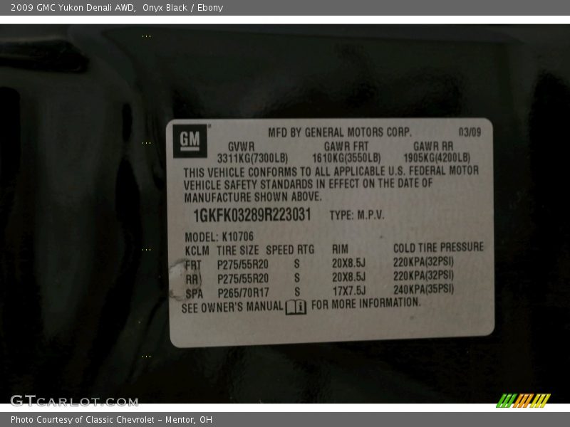 Onyx Black / Ebony 2009 GMC Yukon Denali AWD