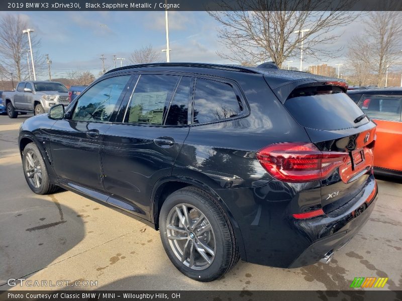 Black Sapphire Metallic / Cognac 2019 BMW X3 xDrive30i