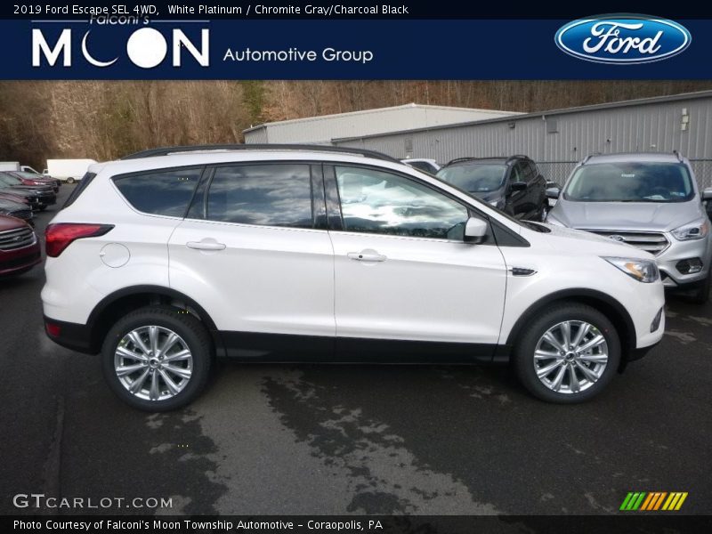 White Platinum / Chromite Gray/Charcoal Black 2019 Ford Escape SEL 4WD
