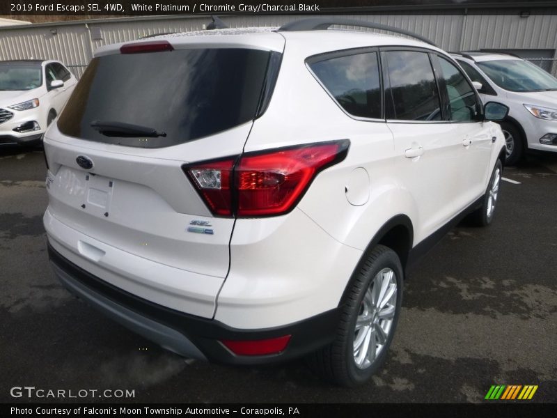 White Platinum / Chromite Gray/Charcoal Black 2019 Ford Escape SEL 4WD