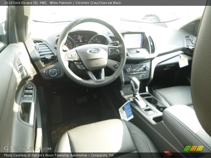 White Platinum / Chromite Gray/Charcoal Black 2019 Ford Escape SEL 4WD