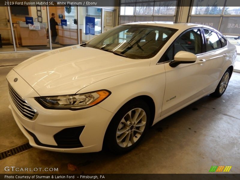 White Platinum / Ebony 2019 Ford Fusion Hybrid SE