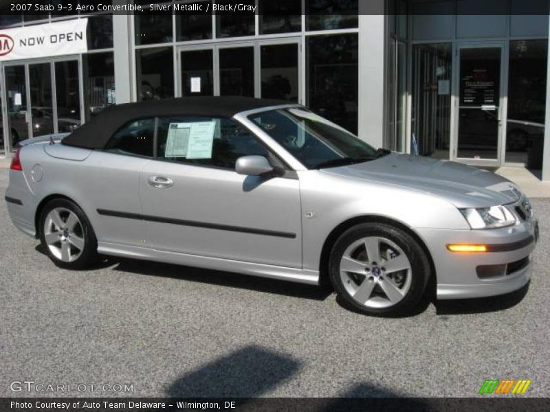 Silver Metallic / Black/Gray 2007 Saab 9-3 Aero Convertible