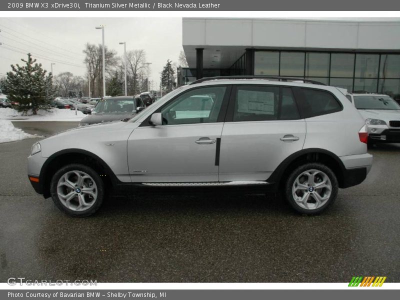 Titanium Silver Metallic / Black Nevada Leather 2009 BMW X3 xDrive30i