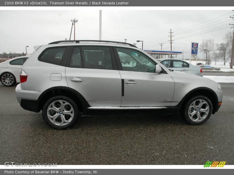 Titanium Silver Metallic / Black Nevada Leather 2009 BMW X3 xDrive30i