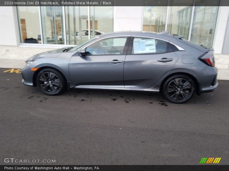 Polished Metal Metallic / Black 2019 Honda Civic EX Hatchback