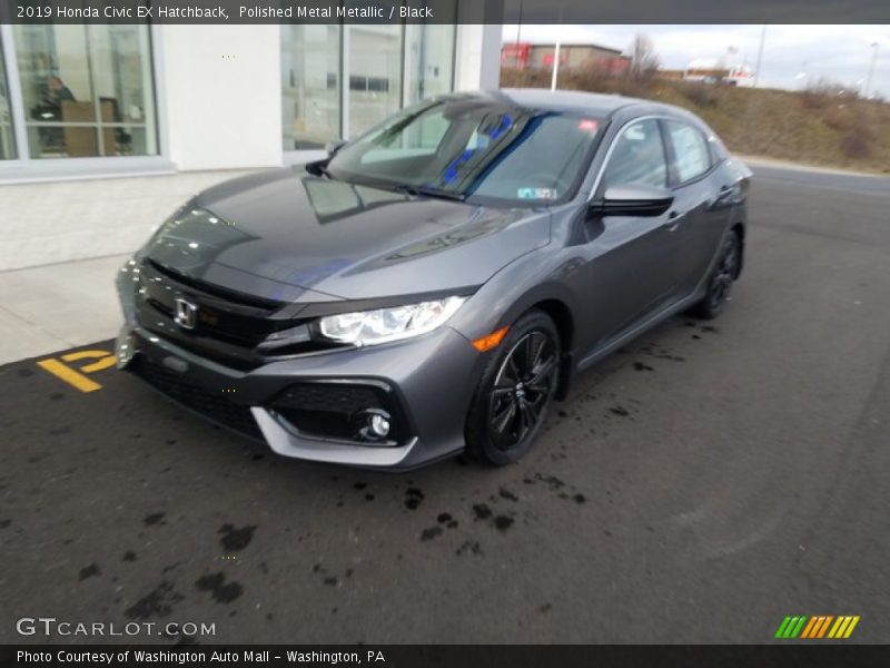 Polished Metal Metallic / Black 2019 Honda Civic EX Hatchback