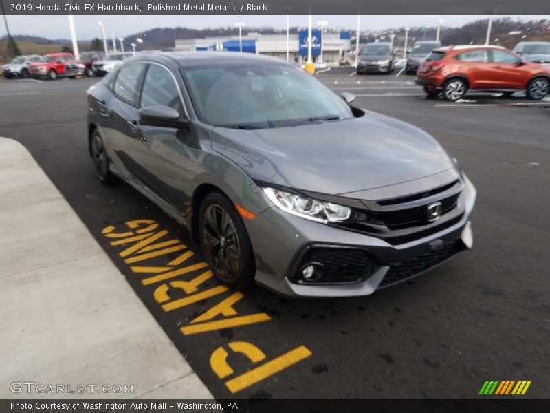 Polished Metal Metallic / Black 2019 Honda Civic EX Hatchback