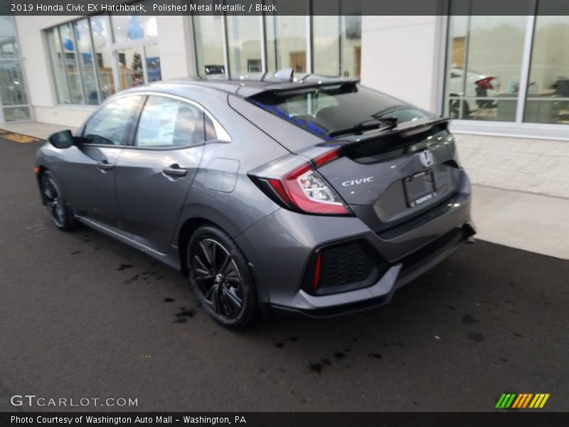 Polished Metal Metallic / Black 2019 Honda Civic EX Hatchback