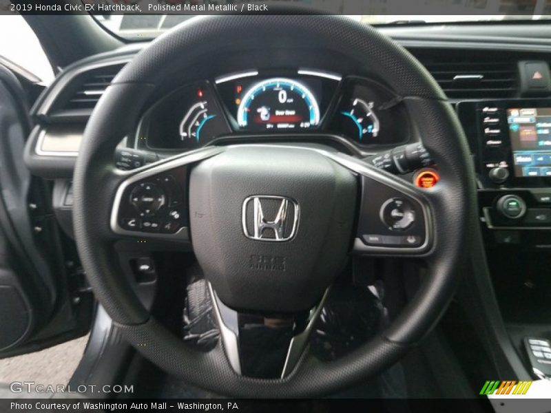 Polished Metal Metallic / Black 2019 Honda Civic EX Hatchback