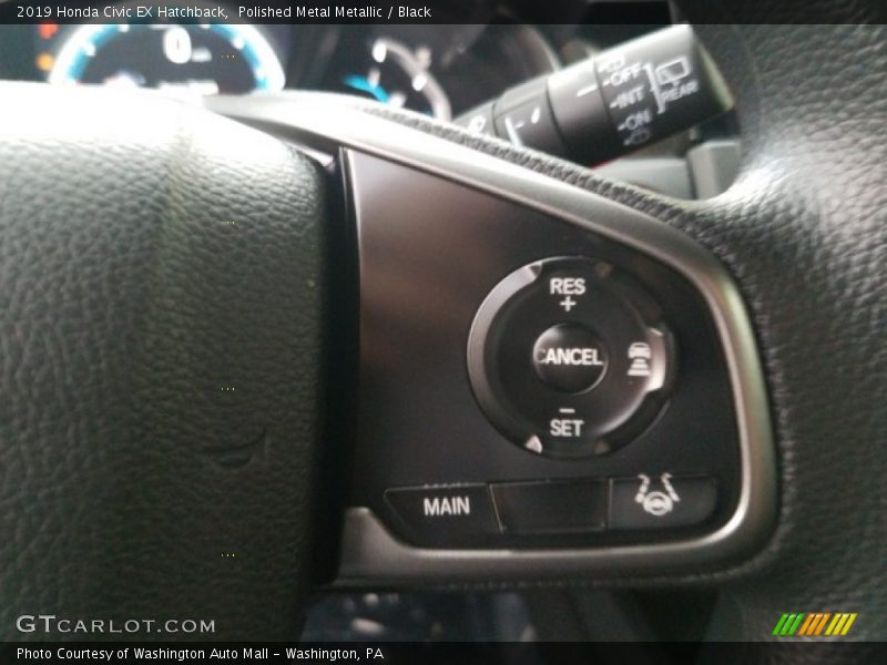 Polished Metal Metallic / Black 2019 Honda Civic EX Hatchback