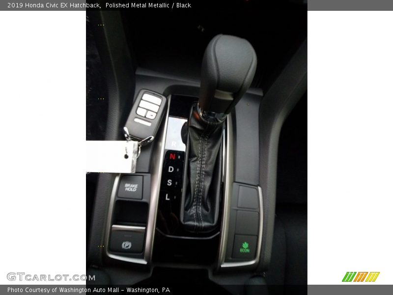 Polished Metal Metallic / Black 2019 Honda Civic EX Hatchback
