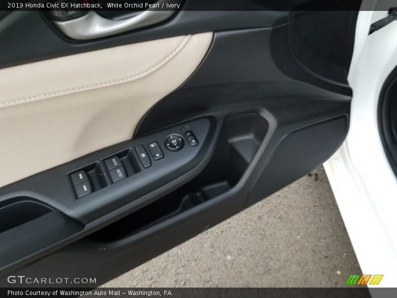 White Orchid Pearl / Ivory 2019 Honda Civic EX Hatchback