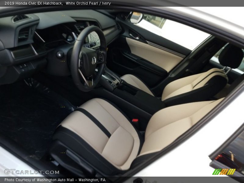 White Orchid Pearl / Ivory 2019 Honda Civic EX Hatchback