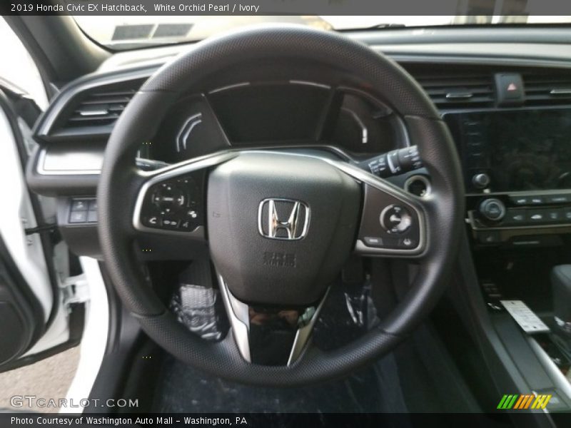 White Orchid Pearl / Ivory 2019 Honda Civic EX Hatchback