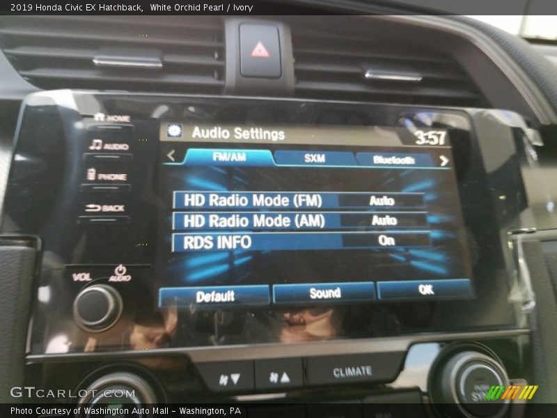 White Orchid Pearl / Ivory 2019 Honda Civic EX Hatchback