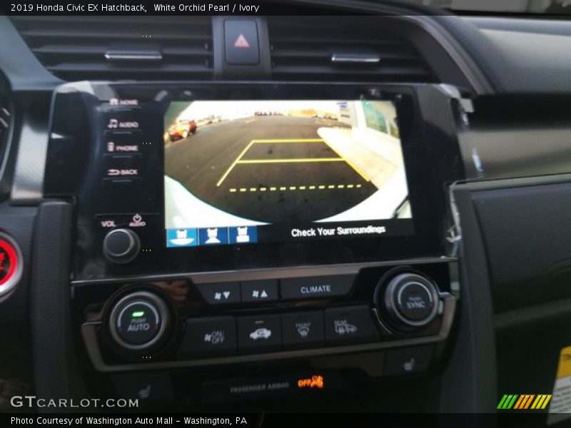 White Orchid Pearl / Ivory 2019 Honda Civic EX Hatchback
