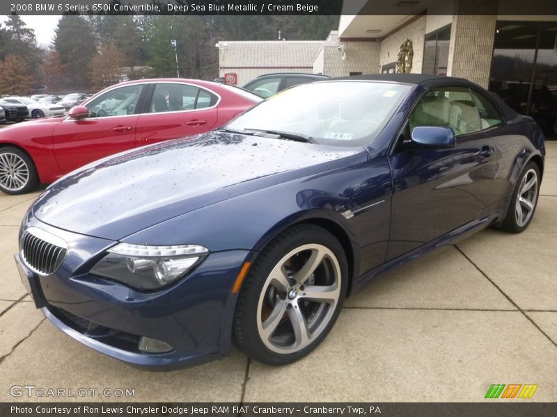 Deep Sea Blue Metallic / Cream Beige 2008 BMW 6 Series 650i Convertible