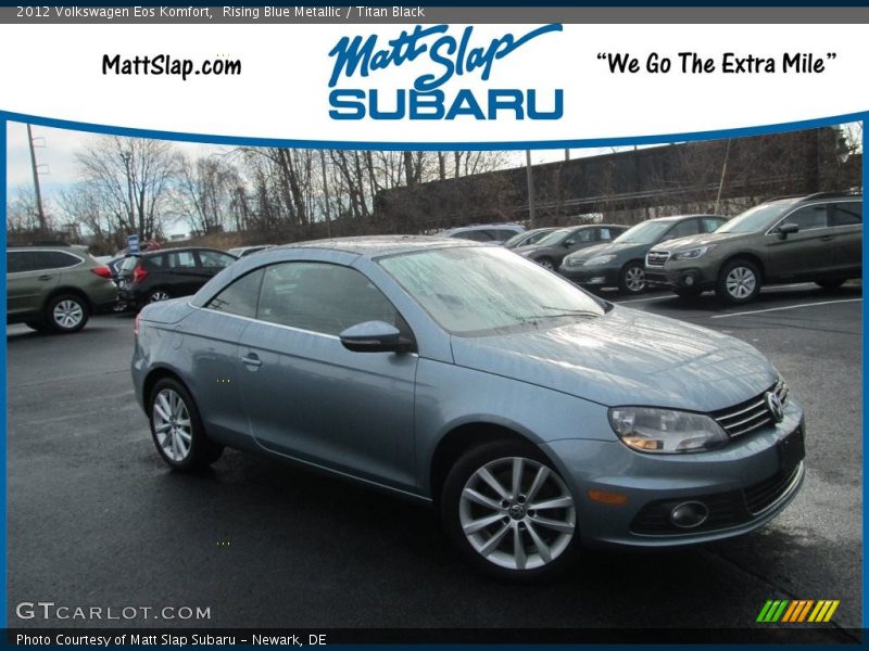 Rising Blue Metallic / Titan Black 2012 Volkswagen Eos Komfort