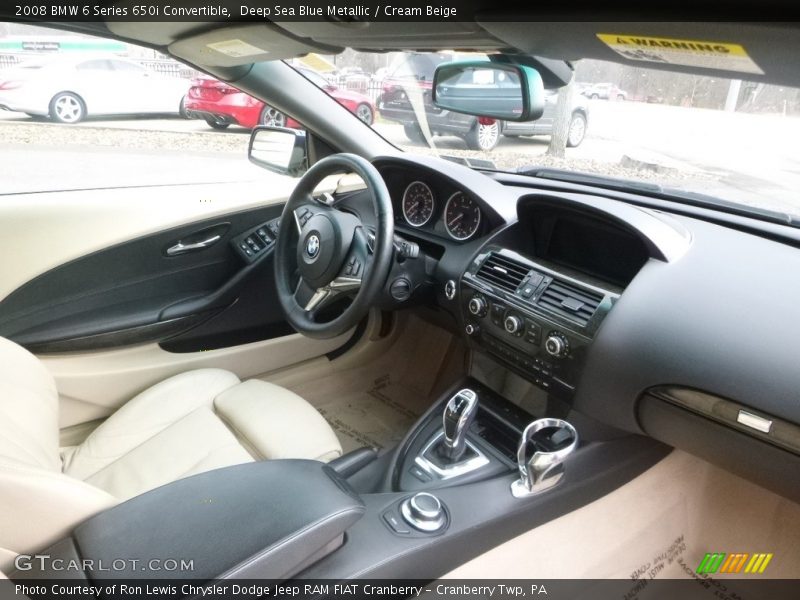 Deep Sea Blue Metallic / Cream Beige 2008 BMW 6 Series 650i Convertible