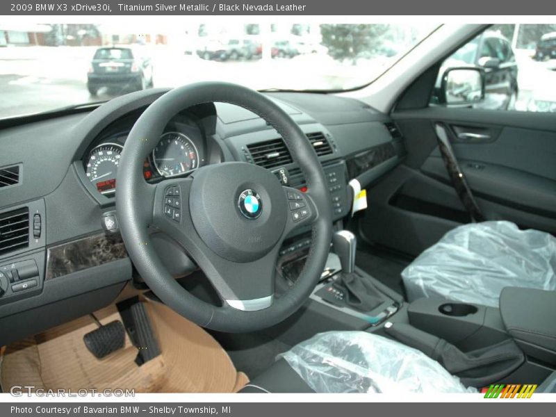 Titanium Silver Metallic / Black Nevada Leather 2009 BMW X3 xDrive30i