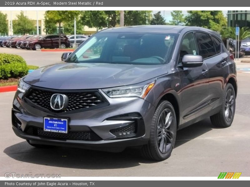 Modern Steel Metallic / Red 2019 Acura RDX A-Spec