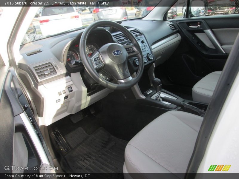 Satin White Pearl / Gray 2015 Subaru Forester 2.5i Limited