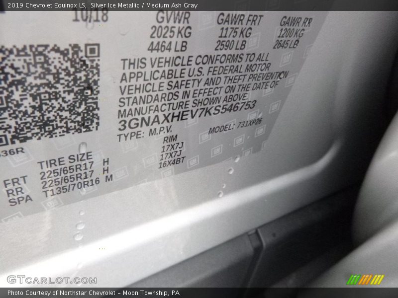 Silver Ice Metallic / Medium Ash Gray 2019 Chevrolet Equinox LS