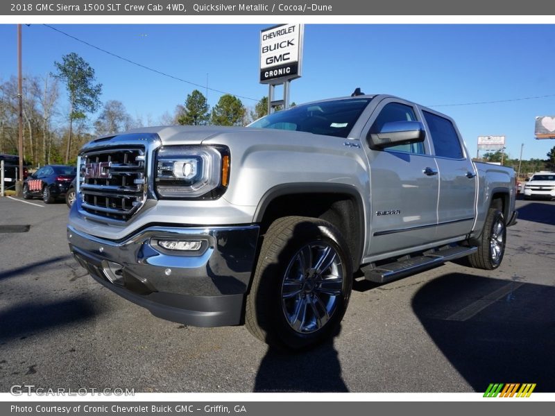 Quicksilver Metallic / Cocoa/­Dune 2018 GMC Sierra 1500 SLT Crew Cab 4WD