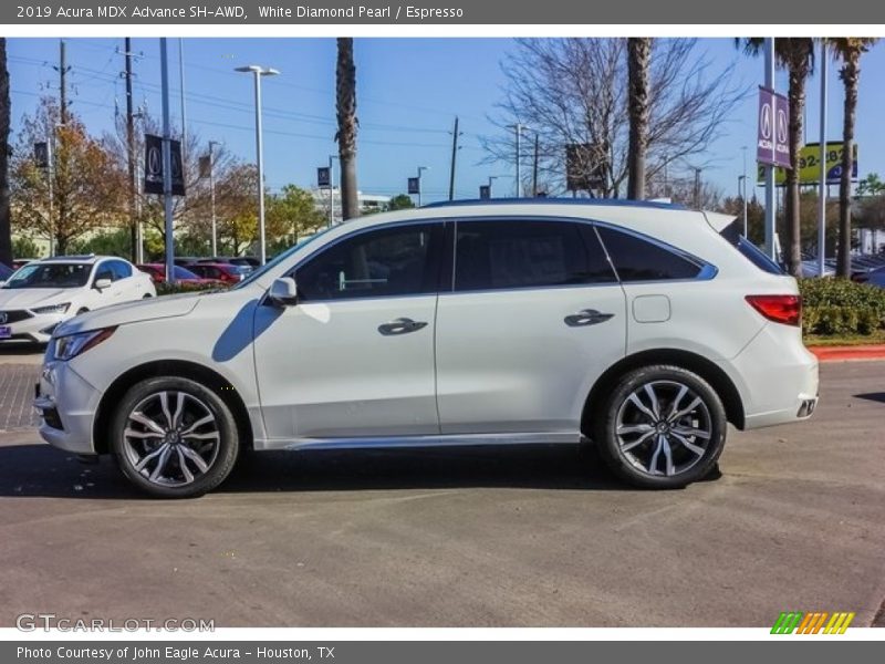 White Diamond Pearl / Espresso 2019 Acura MDX Advance SH-AWD